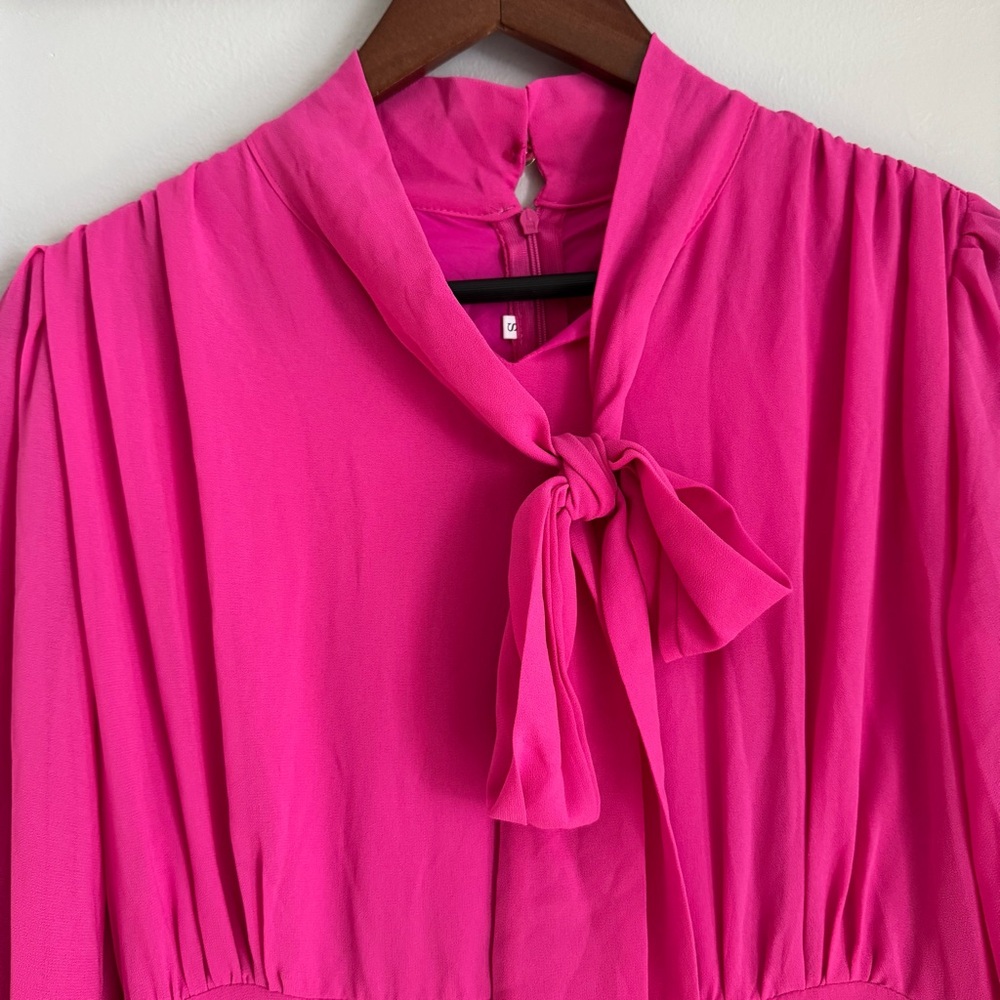 Elegant Pink Ruffle Dress - Picture 2 of 5